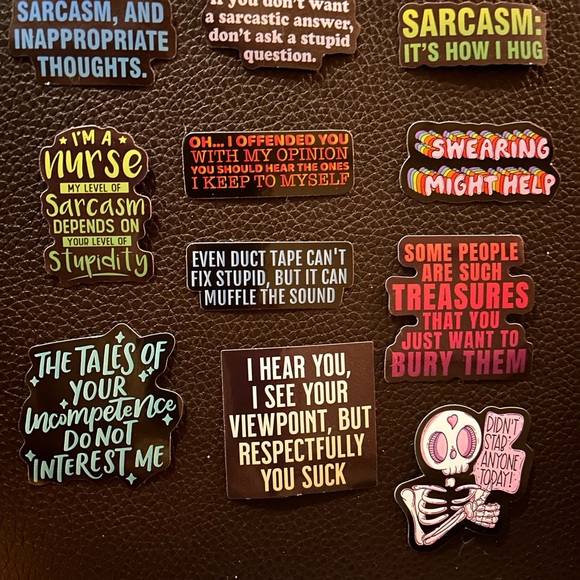 Humorous Sarcasm Sticker Set - Picture 1 of 13